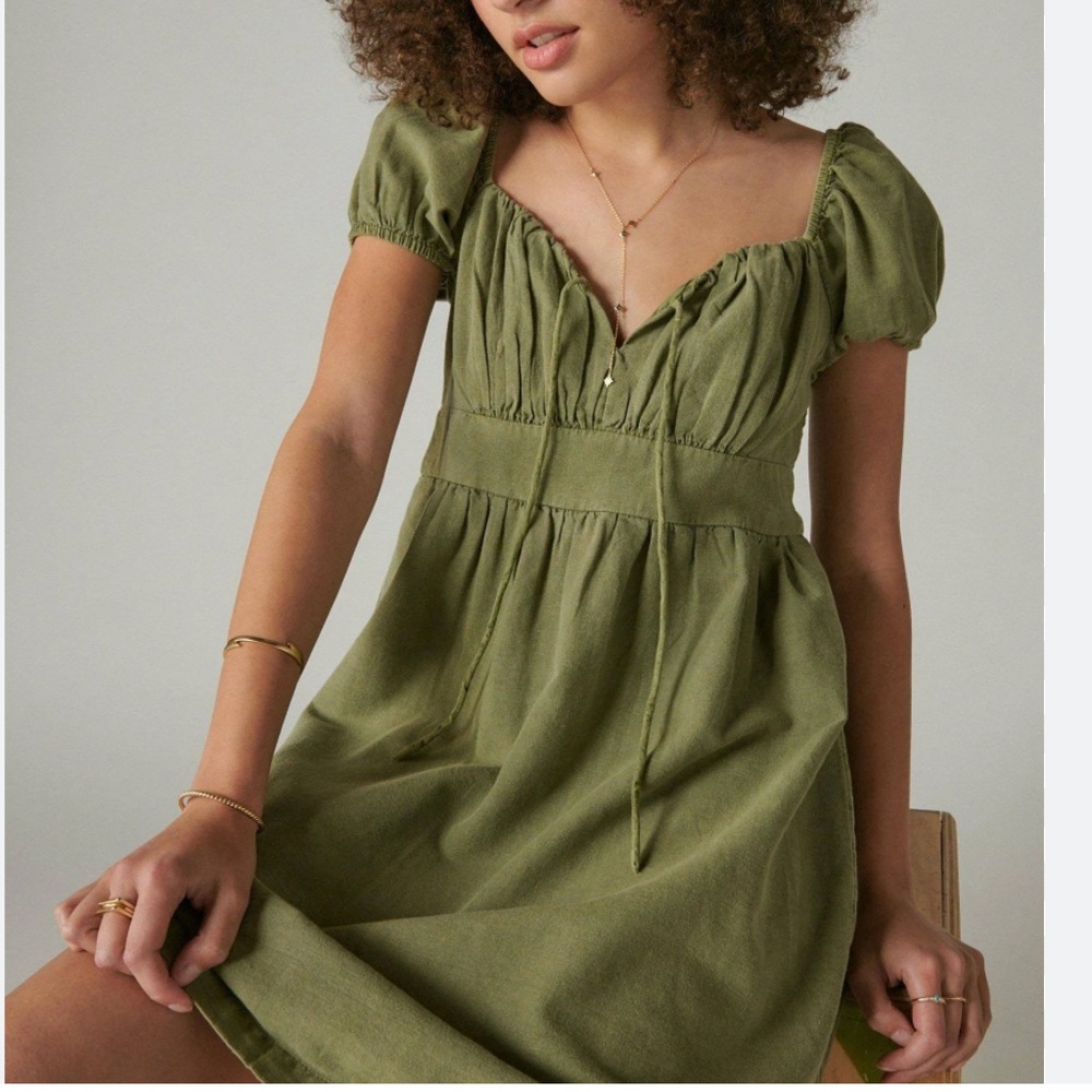 LUCKY BRAND Women's Sweetheart-Neck Babydoll Mini Dress